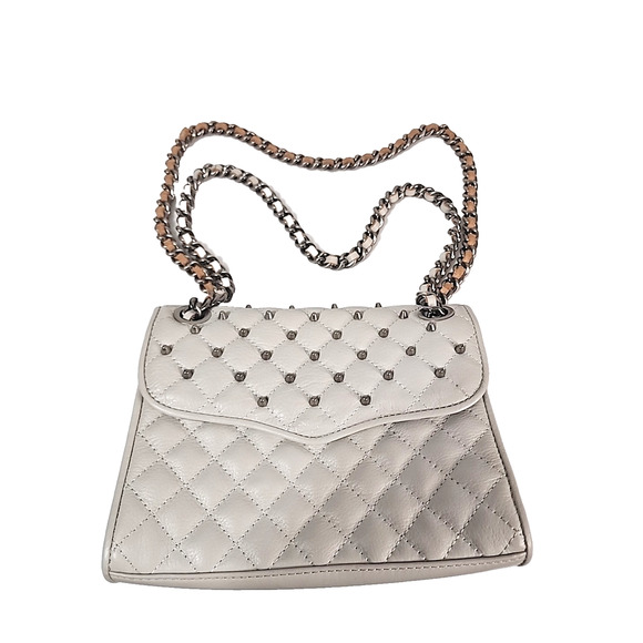 Rebecca Minkoff Light Gray Studded Mini Affair Quilted Bag